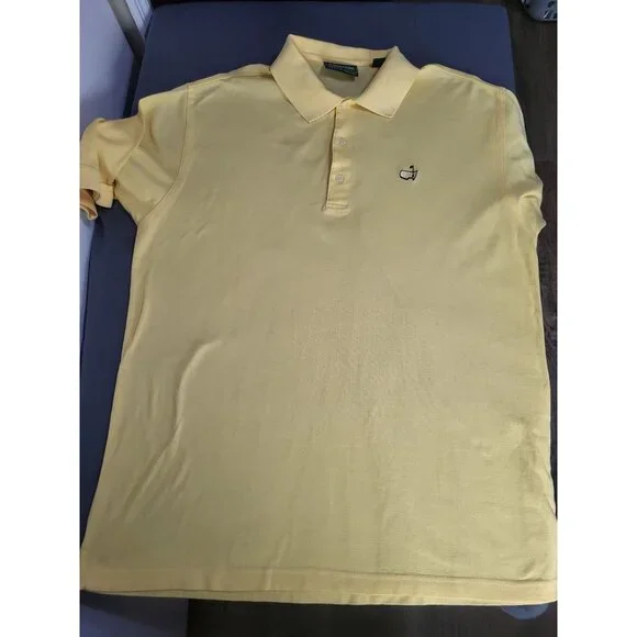Masters Collection Shirt Men's Large Pima Cotton Yellow Golf Polo Augusta - Picture 4 of 10